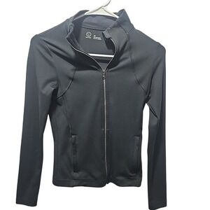 Gilly Hicks Go Recharge Black Full Zip Athletic Jacket Womens XS